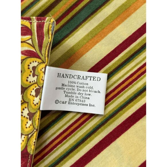 100% Cotton Flower/Paisly Table Napkins Set of Eight, Double Sided, Striped - Picture 4 of 7